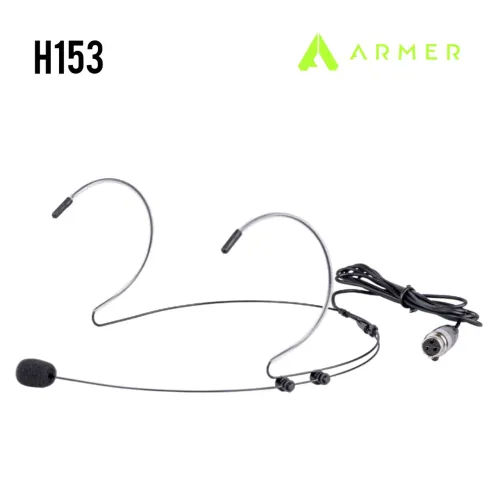 Headset Armer H153 Preto para Sistema Microfone sem Fio Profissional Armer TA3F Mini XLR 