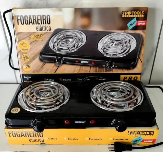 Fogareiro Elétrico 2 Bocas 2000W - Novo