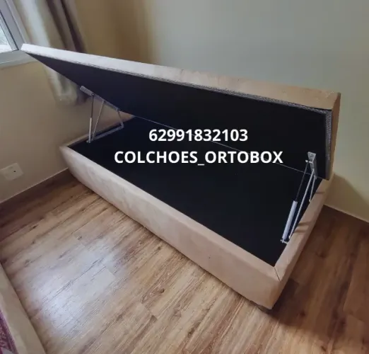 Cama Box Baú solteiro com um ano de garantia