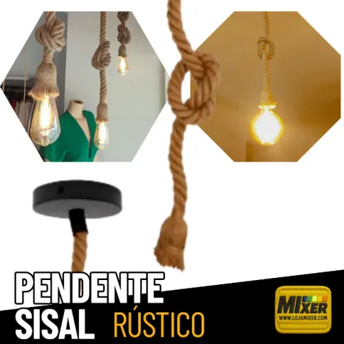 Pendente Rústico Decorativo de Corda 1 Metro _ CS518