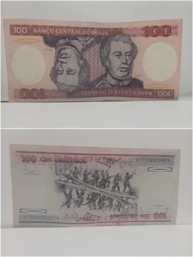 Moeda brasileira 100 cruzeiros . Duque de caxias