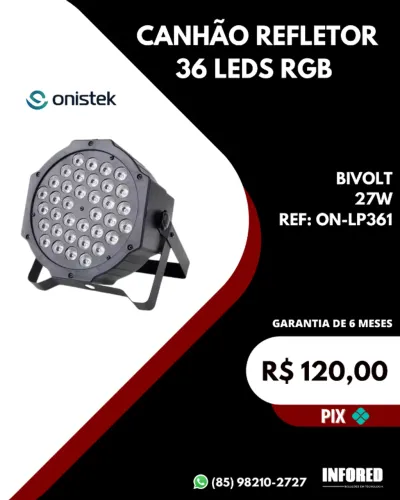 Canhão refletor 36 LEDS RGB Onistek ON-LP361