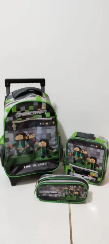 Kit Escolar Gamecraft - Mochila, Lancheira e Estojo