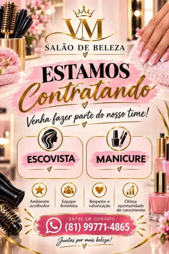 Vaga de manicure e escovista