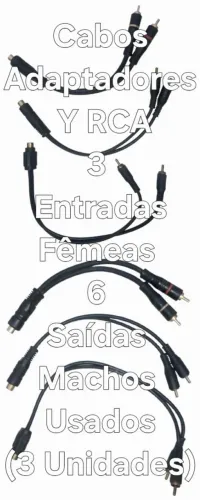  Cabos RCA Y 1 Entrada Fêmea 2 Saídas Machos