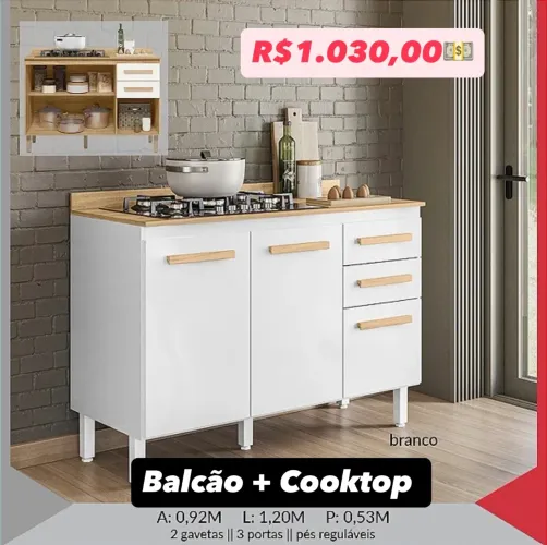 Balcão e Cooktop Itatiaia 1.20