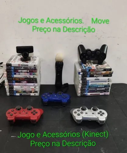 Jogos e Acessórios Move (Kinect) Ps3 - Ac cartão e Olx pay temos outros jogos