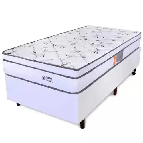 Cama Box Solteiro Colchão Molas Ensacadas Com Pillow e Box Branco