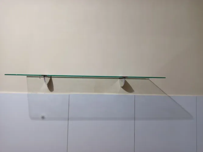 2 prateleiras de vidro com suporte *leia a descrição*