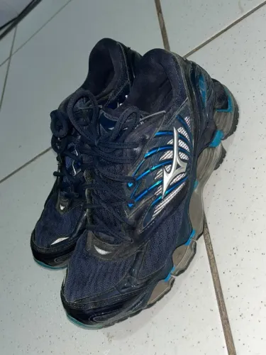 Tênis Mizuno Wave Prophecy 6 Preto/Azul - Para Conserto ou Peças