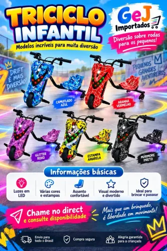 Triciclo elétrico infantil