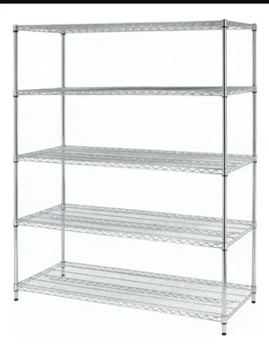 Estante de Metal Aço Cromado com 6 Prateleiras Line Aramada 180x90x35cm 300kg Spaceo