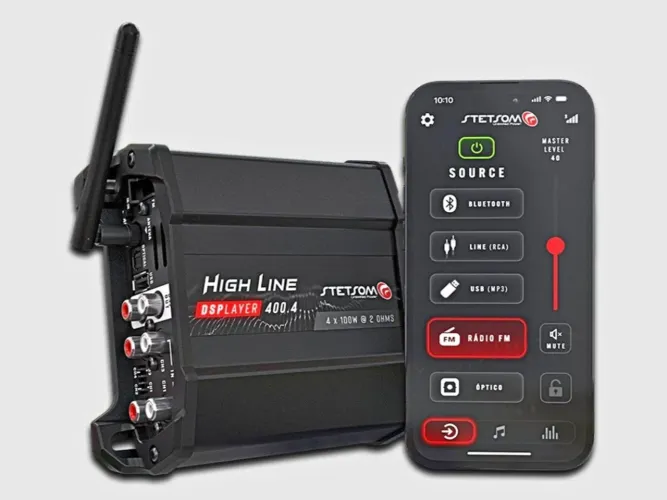 Modulo Amplificador Stetsom DSPlayer 400W RMS - 4 Canais - Bluetooth/USB/FM