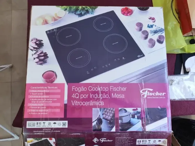 Cooktop 4 Bocas Indução Vidro Preto 220V Fischer