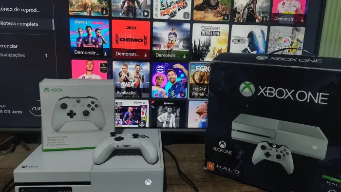 Xbox One FAT Branco 500GB + Controle Xbox Series + Caixa Original