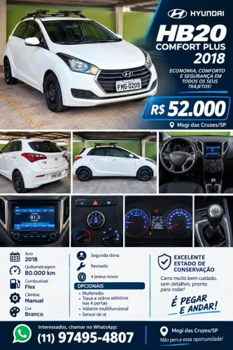 Hyundai HB20 Comf./c.plus/c.style 1.0 Flex 12V 2018