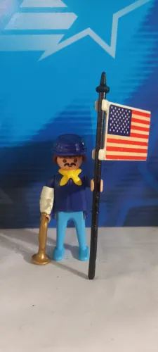 Playmobil Western Soldado ferido com bandeira (velho oeste faroeste)