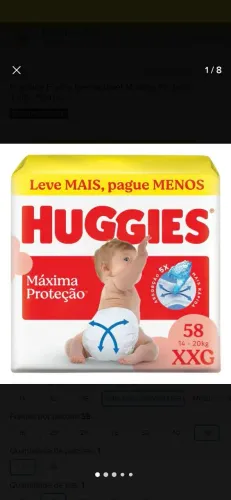 Pacote Fralda Huggies XXG 58 unidades - Novo, lacrada