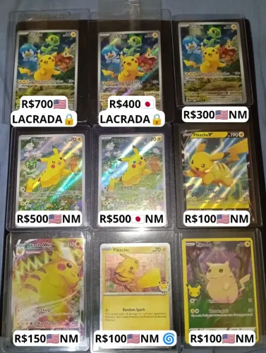 Cartas Pokémon Pikachu Raras NM