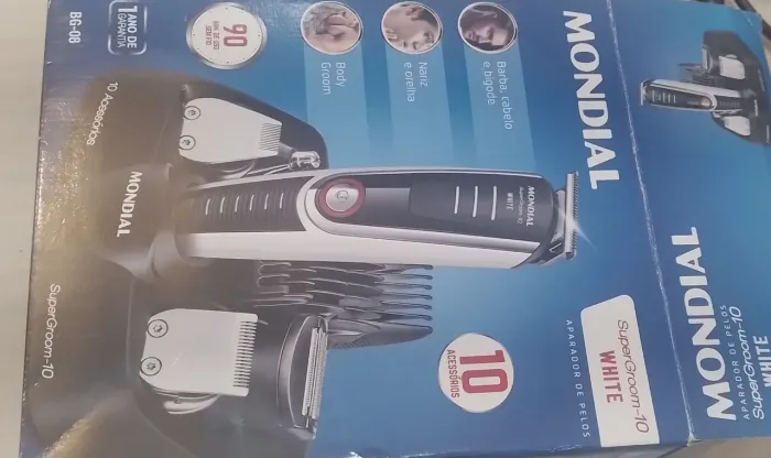 Máquina de Cortar Cabelo Mondial SuperGroom-10 White