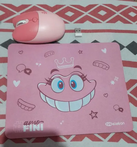 Kit mause pad e mause sem fio de pilha