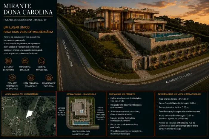 Terreno Premium de Esquina com Vista Permanente | 2.174 m² | Fazenda Dona Carolina