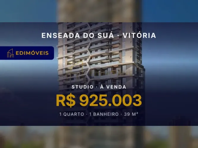 Studio 1 quarto na Enseada do Suá, perfeito para investimento