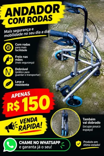 Andador triciclo dobrável