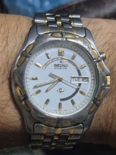 Relógio SEIKO KINETIC 5M43-0A70 BICOLOR - MUITO NOVO