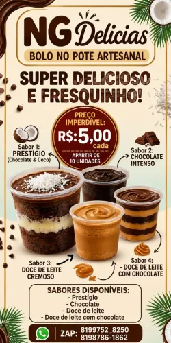 Bolo no pote.