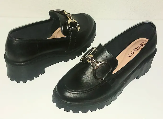 Sapato mocassim preto Beira Rio número 36 P