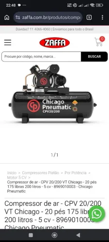 Vendo compressor de ar Chicago 