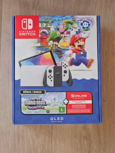Console nintendo switch oled com jogo Mario wonder Nacional Novo e lacrado