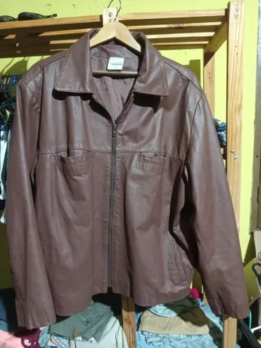 Blazer Masculino de Couro Legítimo Tina Brunelli - Tamanho GG (Marrom)