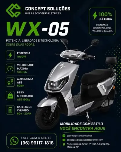 BIKES ELETRICAS (SCOOTERS) EM MACAPÁ - contato da loja *
