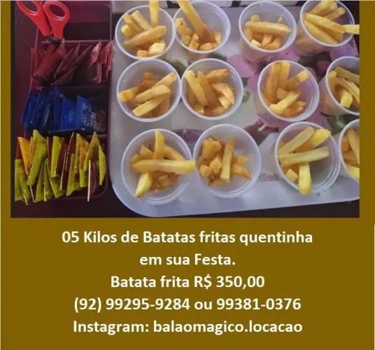 Batata fritas quentinha feita na hora 