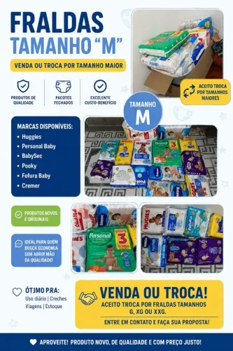 VENDO OU TROCO FRALDA TAMANHO M POR G