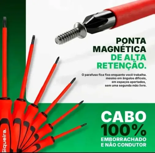 Jogo Chaves Fenda E Philips 6 Peças Imantada Isoladas