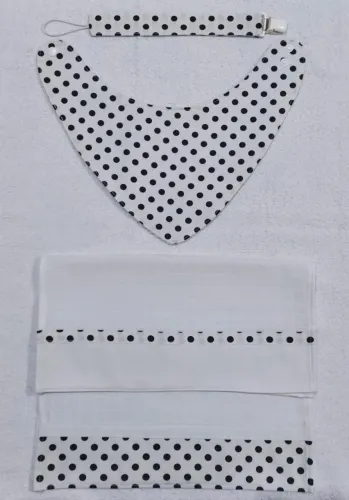 Kit Babador Bandana, Prendedor de Bico e Fralda de Boca