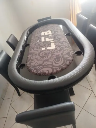 Mesa de Poker Profissional + 6 Cadeiras + Maleta de Poker