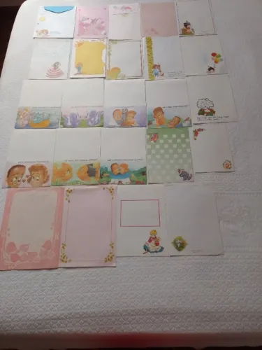 Papel de carta dos anos 80 - 24 papéis