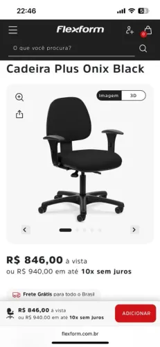Cadeira plux onix black