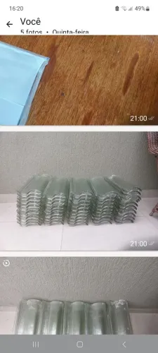 Telha de vidro tégula tradição usada baratinho