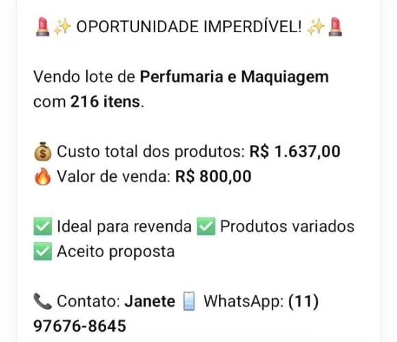 Vendo lote de maquiagem e perfumaria