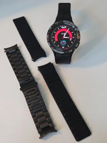 Galaxy Watch5 Pro 45mm Bluetooth + 3 Pulseiras, Carregador e Caixa