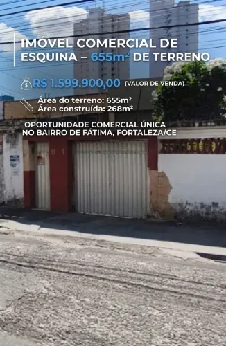 Bairro Fátima - TERRENO / CASA COM 07 QUARTOS E TERRENO DE 630M² EXCELENTE OPO