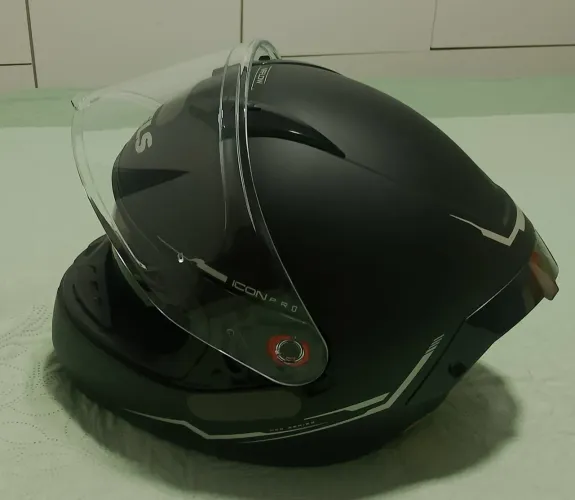 Capacete Peels Icon classic pro NKD preto fosco grafite com óculos interno e selo Inmetro
