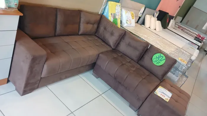 Sofá de Canto com Puff 