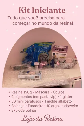 Kit iniciante para artesanato com Resina epoxy