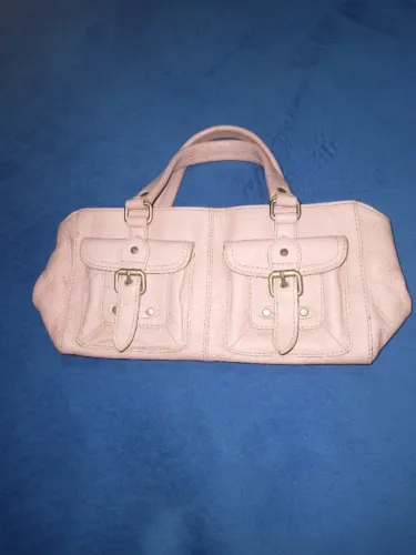 Bolsa de couro legítimo rosa bebê por R$100